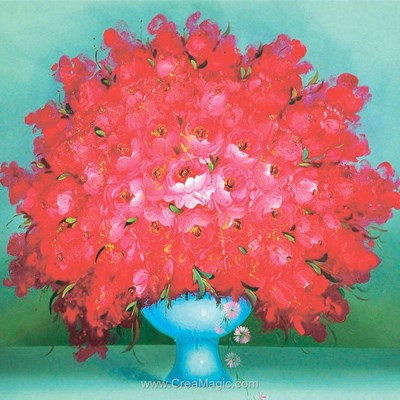 Kit broderie diamant Diamond Painting red flowers