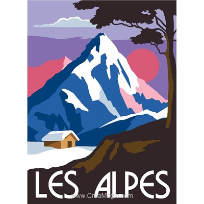 Affiche vintage - les alpes canevas - Margot