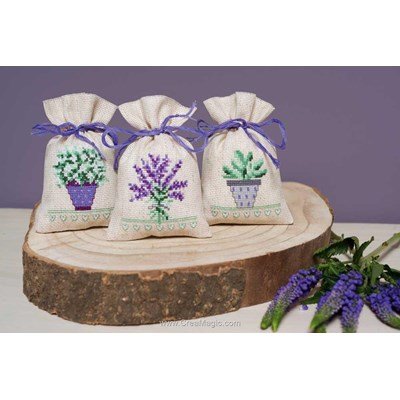 Kit sachet senteur Vervaco la provence lot de 3 à broder