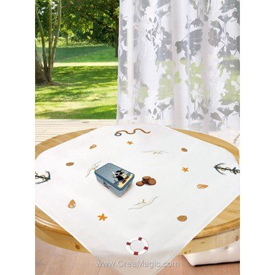 Kit nappe ancre et bouée en broderie traditionnelle d'Avila K75CB-1777