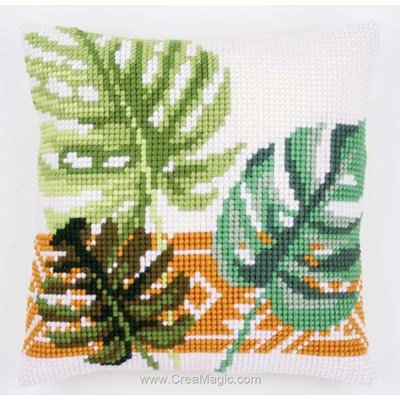 Kit coussin au point de croix Vervaco feuilles milla