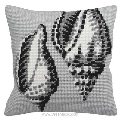 Kit Point De Croix Collection D'Art - Coussin Fille Boucles Turquoise 40x40cm Collection D'art Créatif