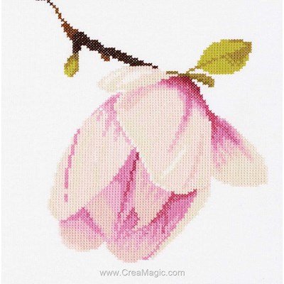 Lanarte broderie au point de croix compté magnolia bud sur etamine