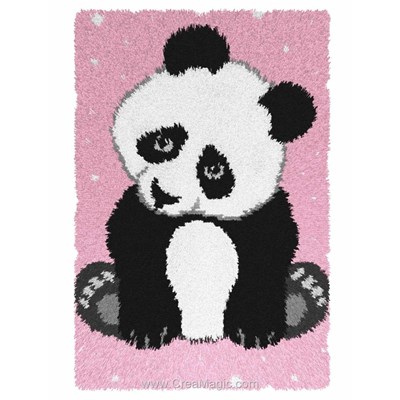 Kit tapis point noué tendre petit panda d'Orchidea