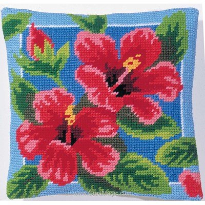 Kit coussin au demi point ibiscus - Margot