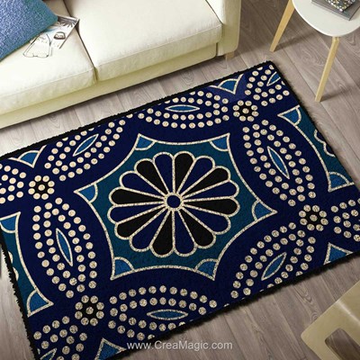 Tapis point noue bleu - Smyrnalaine