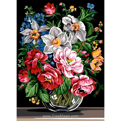 Canevas SEG bouquet de fleurs royal