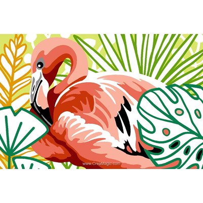 Flamand rose exotique canevas chez SEG