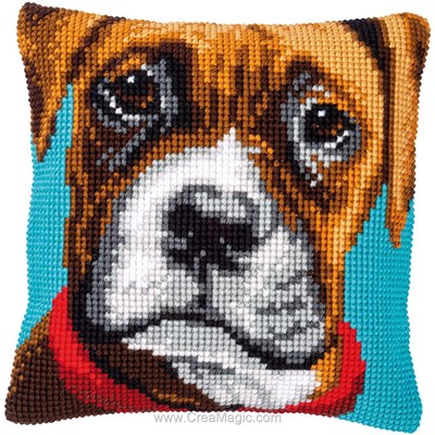 Kit coussin portrait de boxer de Vervaco au point de croix