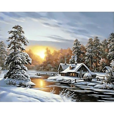 Kit broderie diamant winter sunrise de Wizardi