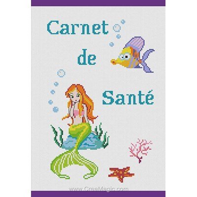 Protège carnet de santé naissance à broder ma petite sirène - Princesse