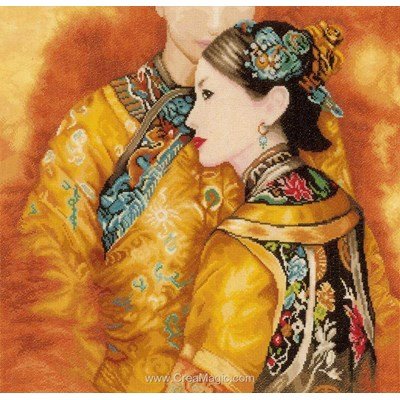 Asiatique sur etamine kit tableau point de croix - Lanarte