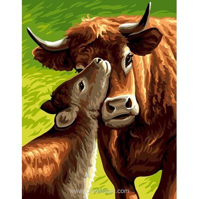 Canevas Royal Paris la vache et son veau