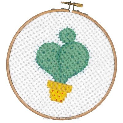 Modèle Vervaco au point de croix mini cactus avec cercle