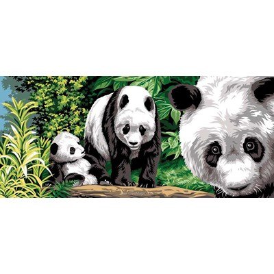 Canevas les pandas de la forêt de Margot