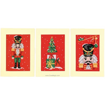 Cartes à broder Casse noisette - lot de 3 - Vervaco
