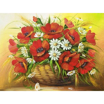 Broderie diamant Diamond Painting poppies in the vase