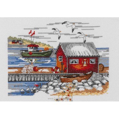 Swedish skerries kit tableau Permin point de croix