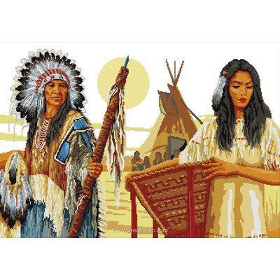 Kit Luc Création à broder au point croix l'indien et la squaw