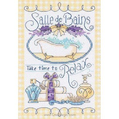 Dimensions Old broderie en point compté salle de bains