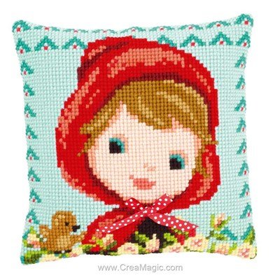 Coussin point de croix Vervaco le petit chaperon rouge