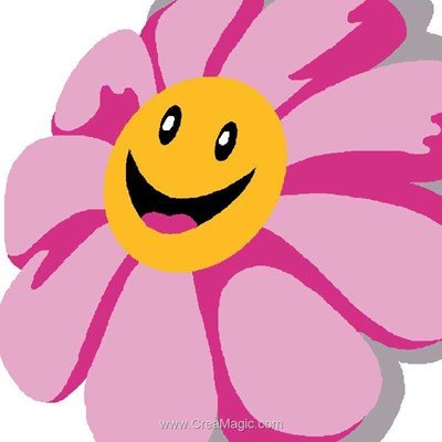Kit canevas enfants sourire de la fleur - Luc Création