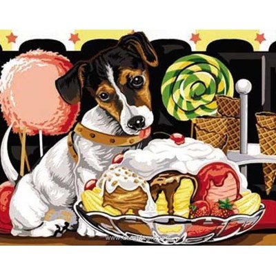 Canevas ice cream jack russel - SEG
