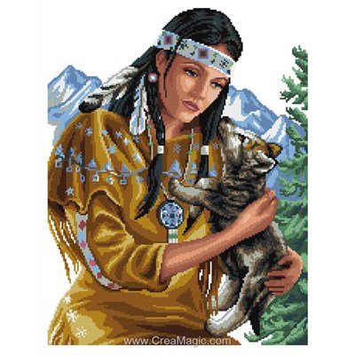 Point croix de Rafael Angelot à broder indienne au loup