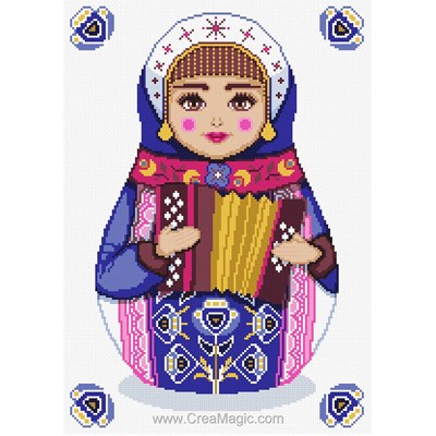 Broderie Pays étrangers - Matriochka accordéon - Marie Coeur
