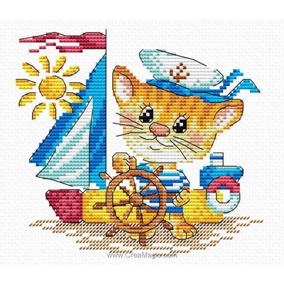 Kit broderie Chat à la barre - MP Studia