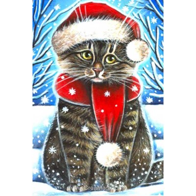 Broderie diamant christmas cat - noël de Wizardi