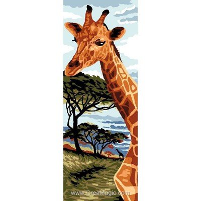 Canevas girafe en savane de Luc Création