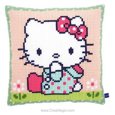 Kit coussin au point de croix hello kitty en campagne de Vervaco