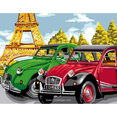 Canevas coccinelle et 2 cv à paris de Luc Création