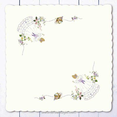 Nappe imprimée en broderie traditionnelle crinoline lady duo d'Anchor