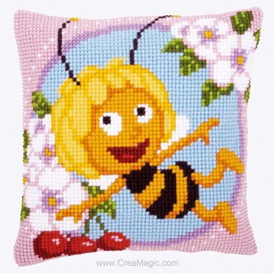 Coussin maya l'abeille de Vervaco au point de croix