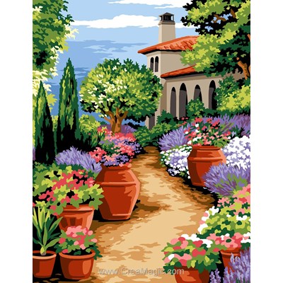 Canevas paysages - Allée du jardin - Margot