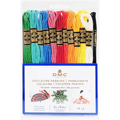 Pack de fils - 12 échevettes couleur passion - DMC