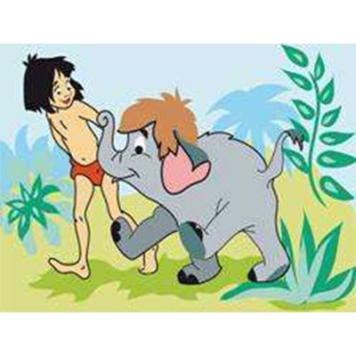 DMC canevas discussion de mowgli et junior - disney