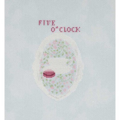 Broderie en point compté l'heure du thé five clock - DMC