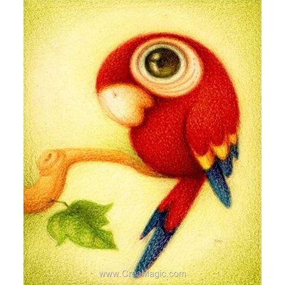 Kit broderie diamant Diamond Painting red parrot