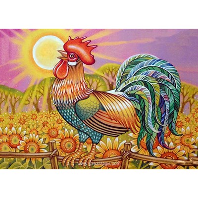 Broderie diamant Wizardi rooster - chant du coq