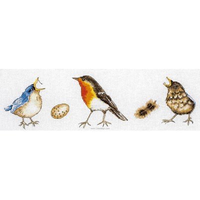 Kit tableau Anchor point de croix 3 petits oiseaux