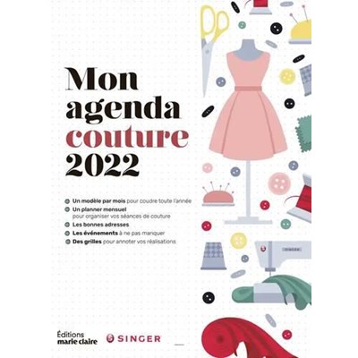 Livre - Mon agenda couture 2022 - Librairie Créative