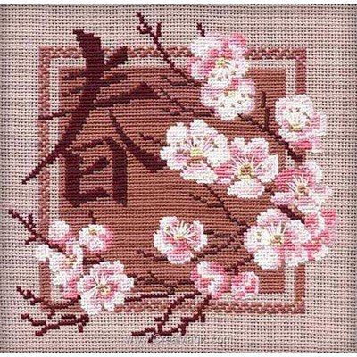 Printemps chinois broderie modele point de croix - RIOLIS