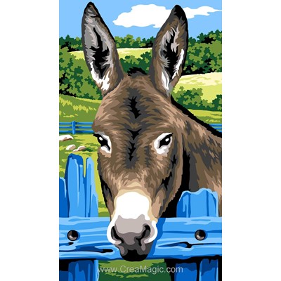 Canevas Animaux de ferme - L’âne barrière - Margot