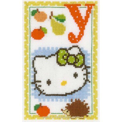 Kit au point croix compté Vervaco hello kitty lettre y