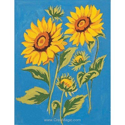 Canevas enfant en kit Margot tournesols bleu