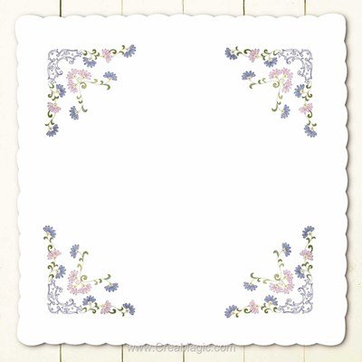 Nappe imprimée en broderie traditionnelle daisy scroll d'Anchor