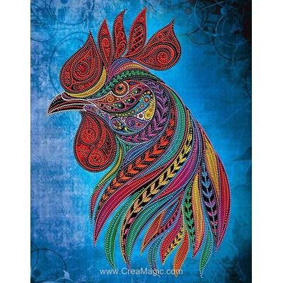 Kit broderie diamant Diamond Painting rooster - fire force